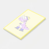 Illustratie van een schaatsende Tyrannosaurus rex. Post-it® Notes (Schuin)