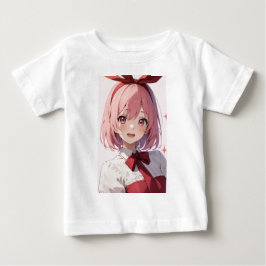 Illustratie van een schattig anime-meisje met roze