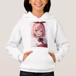 Illustratie van een schattig anime-meisje met roze