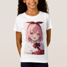Illustratie van een schattig anime-meisje met roze