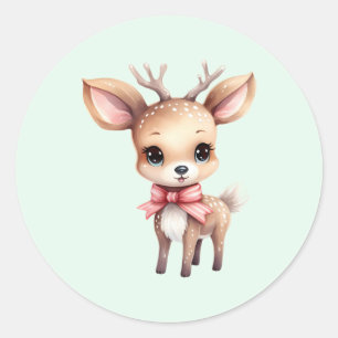 Illustratie van een schattig babyhert in cartoonst ronde sticker