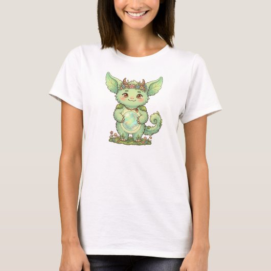 Illustratie van een Schattig Bos Spelend Fantasie  T-shirt (Voorkant)