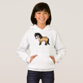 Illustratie van een schattig buckskin Shetland pon (Voorkant volledig)