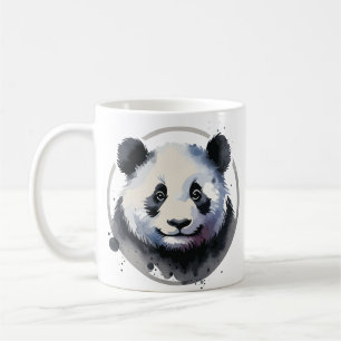 Illustratie van een schattig panda-gezicht koffiemok