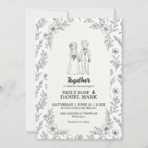 Illustratie van een schattig stel Minimalistische 