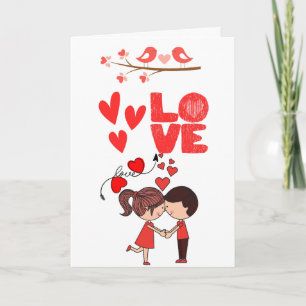 Illustratie van een schattig verliefd stel met har kaart