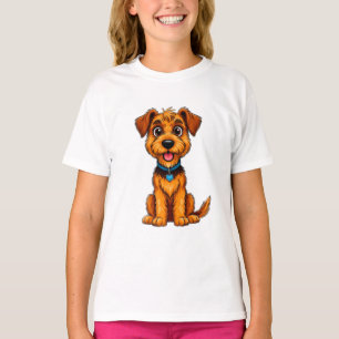 Illustratie van een schattige Airedale-terriërhond T-shirt