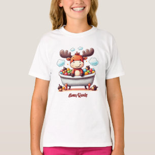Illustratie van een schattige baby eland tijdens b t-shirt