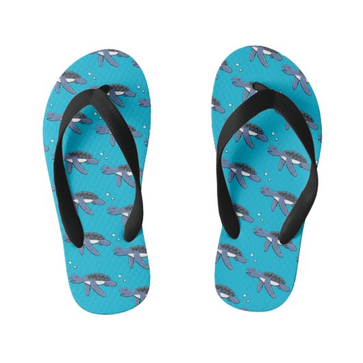 Illustratie van een schattige baby zeeschildpad ca kinder teenslippers (Voetbed)
