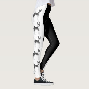 Illustratie van een schattige Basenji-hond in zwar Leggings