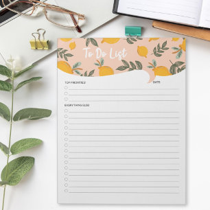 Illustratie van een schattige citroen To-do Lijst  Notitieblok