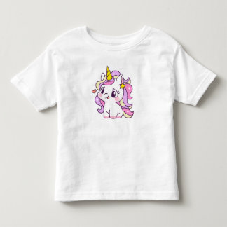 Illustratie van een schattige eenhoorn in kawaii-s kinder shirts