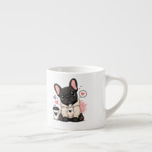 Illustratie van een schattige Franse Bulldog-trui Espresso Kop