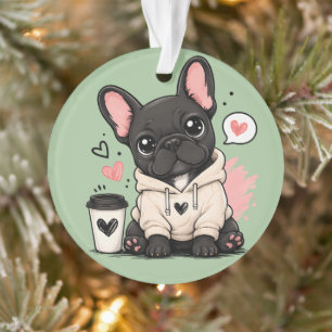 Illustratie van een schattige Franse Bulldog-trui Ornament