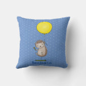 Illustratie van een schattige gelukkige egel met b kussen (Achterkant)