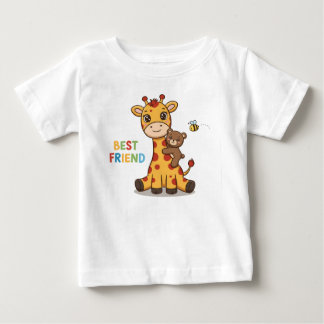Illustratie van een schattige giraffe en beer als
