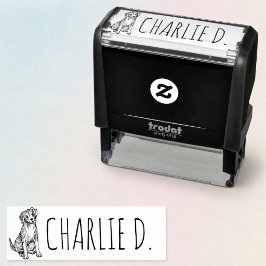 Illustratie van een schattige hond met aangepaste zelfinktende stempel