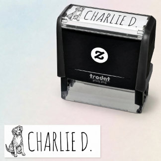 Illustratie van een schattige hond met aangepaste zelfinktende stempel