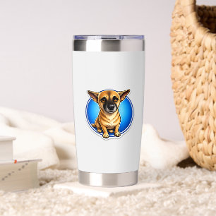 Illustratie van een schattige hond RVS-reisbeker Geïsoleerde Drinkbeker