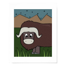 Illustratie van een schattige jak | Bergdierenkuns