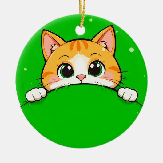 Illustratie van een schattige kat keramisch ornament (Voorkant)