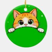 Illustratie van een schattige kat keramisch ornament (Achterkant)