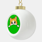 Illustratie van een schattige kat keramische bal ornament (Rechts)