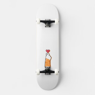Illustratie van een schattige kat persoonlijk skateboard