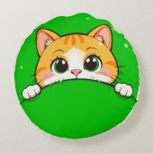 Illustratie van een schattige kat rond kussen (Achterkant)