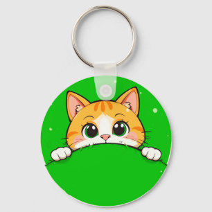 Illustratie van een schattige kat sleutelhanger