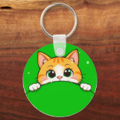 Illustratie van een schattige kat sleutelhanger (Voorkant)