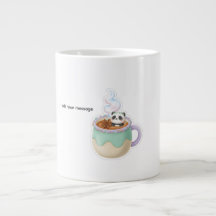 Illustratie van een schattige Kawaii-panda in een 