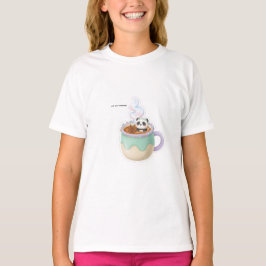 Illustratie van een schattige Kawaii-panda in een T-shirt