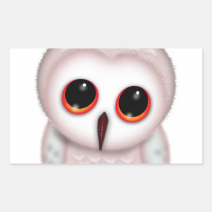Illustratie van een schattige kleine uil rechthoekige sticker