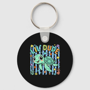 Illustratie van een schattige kleine zeeschildpad sleutelhanger