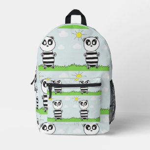 Illustratie van een schattige panda bedrukte rugzak