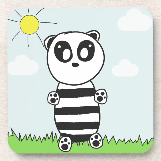 Illustratie van een schattige panda bier onderzetter (Voorkant)
