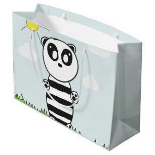 Illustratie van een schattige panda groot cadeauzakje