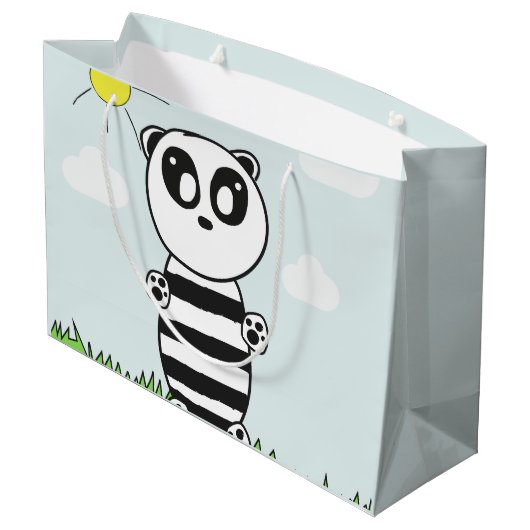 Illustratie van een schattige panda groot cadeauzakje (Achterkant Gekanteld)