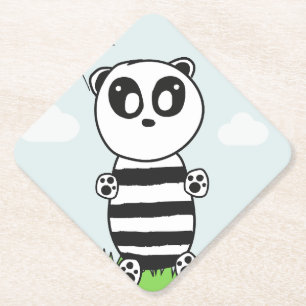 Illustratie van een schattige panda kartonnen onderzetters