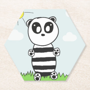 Illustratie van een schattige panda kartonnen onderzetters