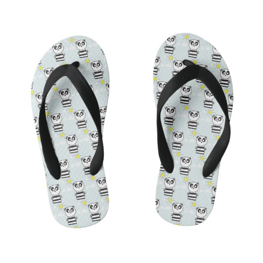 Illustratie van een schattige panda kinder teenslippers (Voetbed)