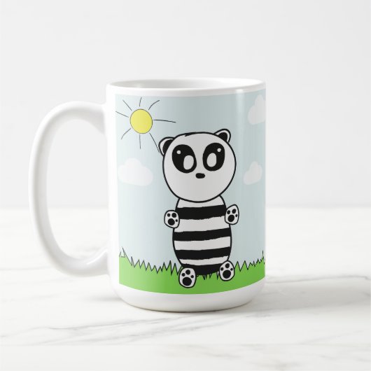 Illustratie van een schattige panda koffiemok (Links)