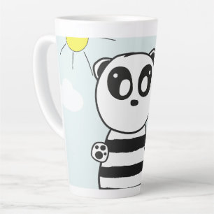 Illustratie van een schattige panda latte mok