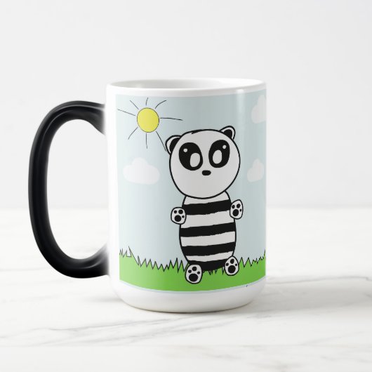 Illustratie van een schattige panda magische mok (Links)