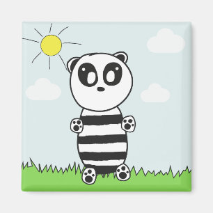 Illustratie van een schattige panda magneet