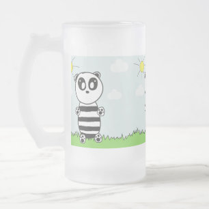 Illustratie van een schattige panda matglas bierpul