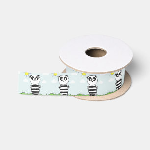 Illustratie van een schattige panda satijnen lint