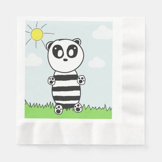 Illustratie van een schattige panda servet (Voorkant)