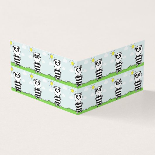 Illustratie van een schattige panda visitekaartje (Buitenkant)